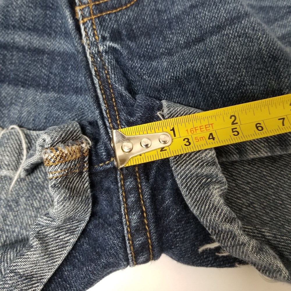 J Brand Cuffed 5 Pocket Frayed Blue Denim Shorts Sz 24 - Picture 12 of 13